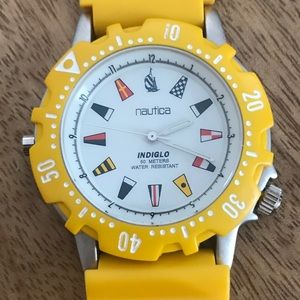 Authentic vintage Nautica “indiglo” yellow watch